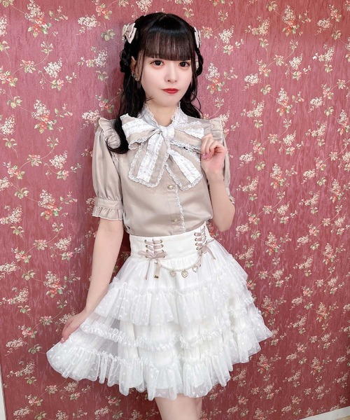 ROJITA ブラウス シャツ ロゴテープボウタイブラウス レディース