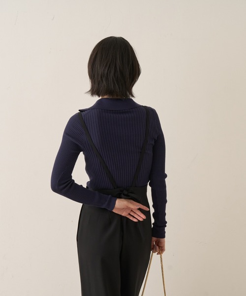 Rouge Vif コットンニット 片畦ハートVネックコットンプルオーバーニット｜Rouge vif la cle