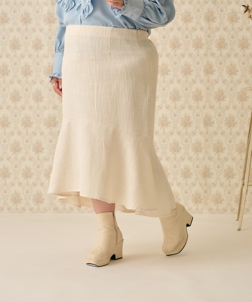 Louiosy（ルオシー） スカート 「大きいサイズ」ツイードフィッシュ