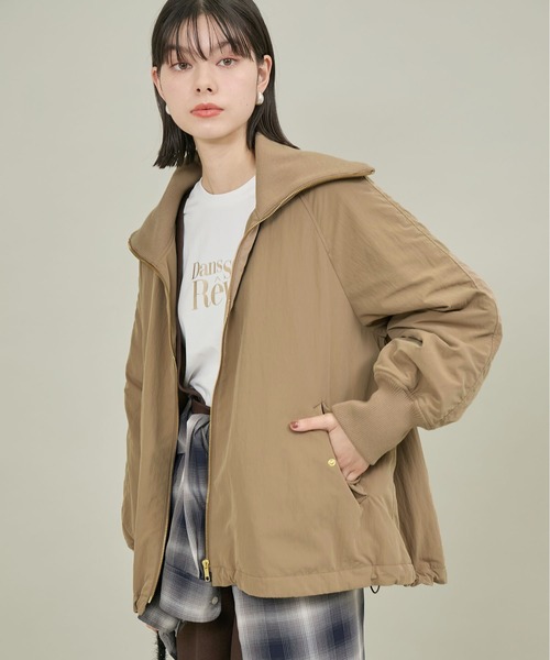 ella撥水テントブルゾンコート eLLa 撥水テントブルゾンコート Black