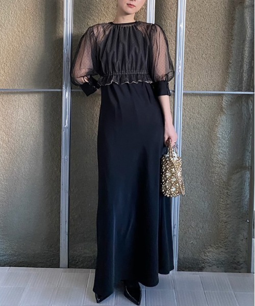 Ameri（アメリ） ドレス DOT TULLE SET FLARE DRESS : ZOZOTOWN Yahoo