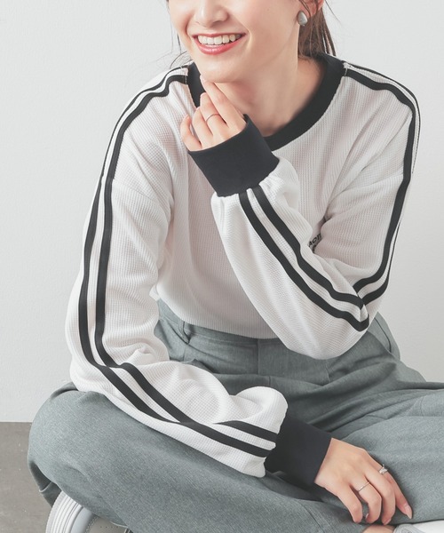 tシャツ 袖ラインワッフルゆるＴ レディース | Honeys | 05