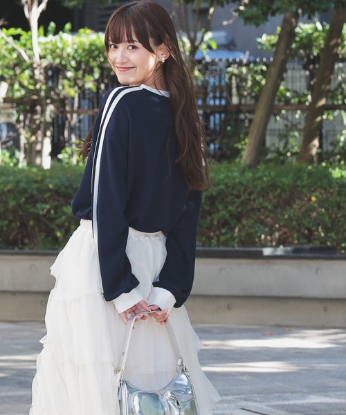 tシャツ 袖ラインワッフルゆるＴ レディース | Honeys | 09
