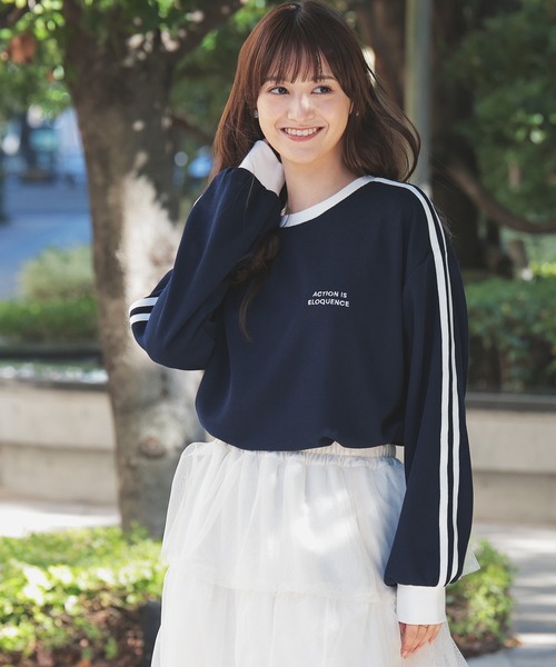 tシャツ 袖ラインワッフルゆるＴ レディース | Honeys | 10