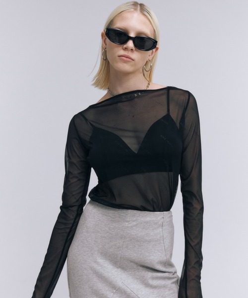 ジョゼムーン　josemoon SHEER MONOGRAM BARE TOP SHEER MONOGRAM BARE TOP/シアーモノグラムベアトップ（チューブ