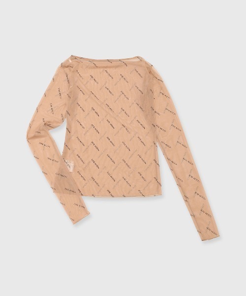 トップス josemoon SHEER MONOGRAM BARE TOP SHEER MONOGRAM BARE TOP(F BLACK): TOPSjosemoon