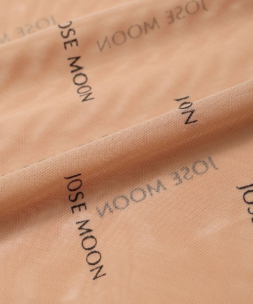 トップス josemoon SHEER MONOGRAM BARE TOP SHEER MONOGRAM BARE TOP(F BLACK): TOPSjosemoon