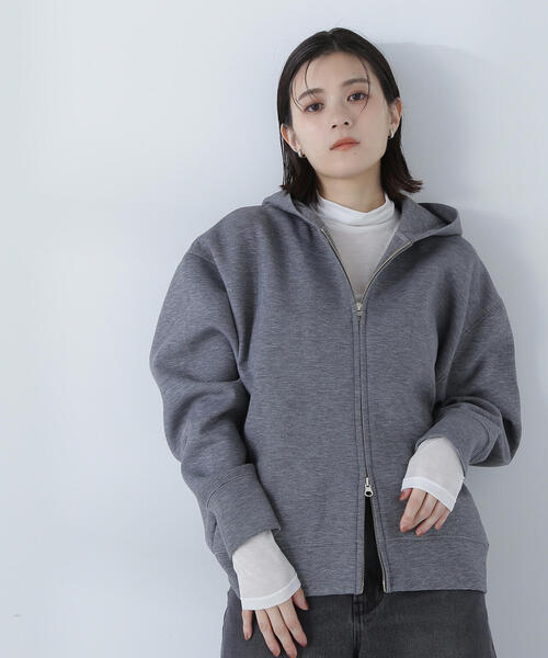 驚きの値段での商品をすべて NATURAL BEAUTY BASIC パーカー ダンボールフォルムジップ トップス