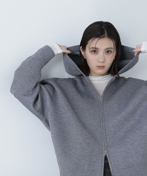 NATURAL BEAUTY BASICダンボールシリーズ フーディーフォルム NATURAL BEAUTY BASIC パーカー ダンボールフォルムジップ
