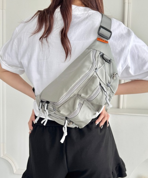 ■希少■トッズ ウエストバッグ ボディバッグ ゴンミーニ ナイロン & レザー SOLLON.（ソルロン） ウエストポーチ ウエストバッグ ダブルポケット