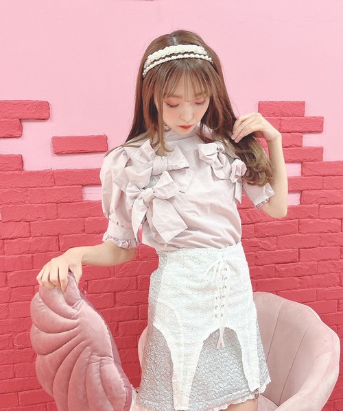 「SNIDEL」 半袖ブラウス FREE ピンク レディース Swankiss 「Swankiss」 半袖ブラウス FREE ピンク レディース