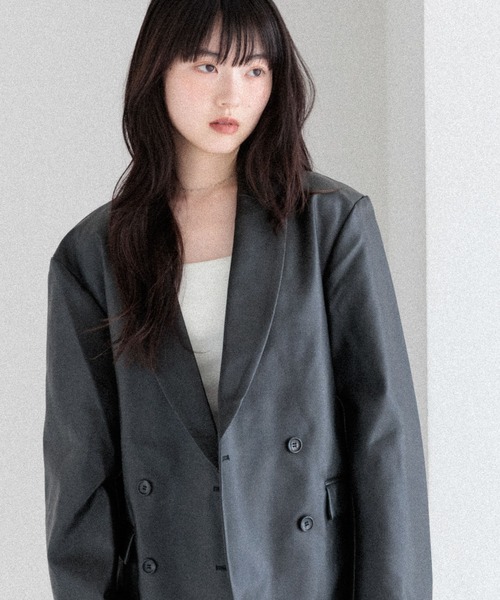 Heather ジャケット テーラードジャケット 合成皮革テーラード