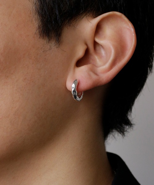 whoseA（フーシー） ピアス 「silver925」TextureHoopPierce