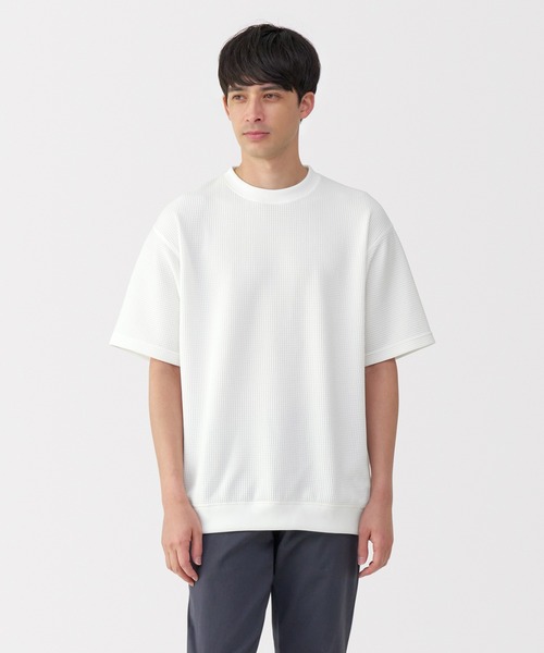 無地Tシャツ専門 MUJI出品 無印良品（MUJI） tシャツ 紳士 UVカット乾きやすいワッフルクルー
