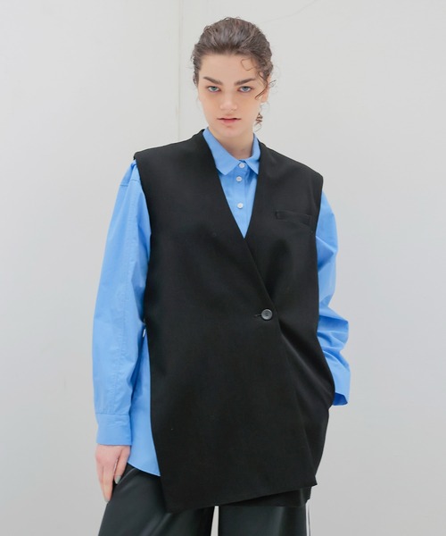 nagonstans asymmetry slit vest ベスト　グレー nagonstans asymmetry slit vest ベスト グレー