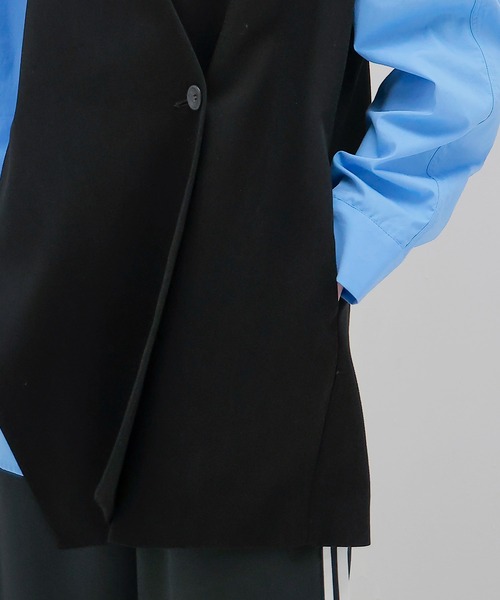 ベスト ジレ side slit asymmetry vest(サイドスリットアシンメトリーベスト) レディース DRESSLAVE ベスト ジレ side slit asymmetry vest(サイド