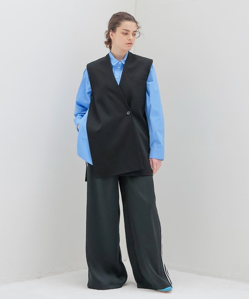 ベスト ジレ side slit asymmetry vest(サイドスリットアシンメトリーベスト) レディース DRESSLAVE ベスト ジレ side slit asymmetry vest(サイド