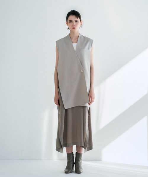 ベスト ジレ side slit asymmetry vest(サイドスリットアシンメトリーベスト) レディース DRESSLAVE ベスト ジレ side slit asymmetry vest(サイド