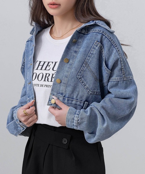 DAY CLOSET デニムジャケット gジャン レディース 長袖ウォッシュ加工