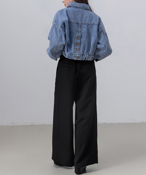 ドゥーズィエムクラス Cropped Denim ジャケット Gジャン 短丈 DAY CLOSET デニムジャケット gジャン 「大きいサイズ有/ショート丈