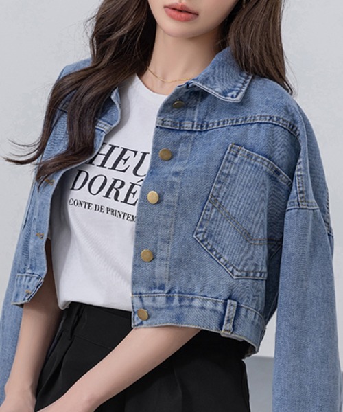 DAY CLOSET デニムジャケット gジャン レディース 長袖ウォッシュ加工