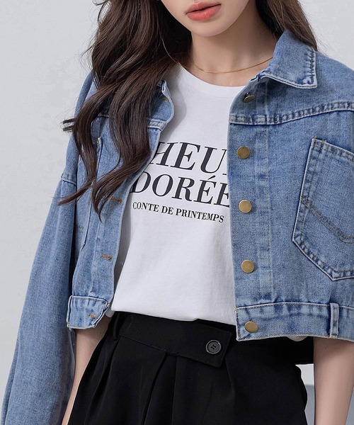 DAY CLOSET デニムジャケット gジャン レディース 長袖ウォッシュ加工