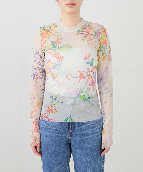 tシャツ 「P.A.M/パム」FRACTAL MESH TOP - COCO STAR 3835-AOP レディース P.A.M. tシャツ 「P.A.M/パム」FRACTAL MESH TOP - COCO STAR