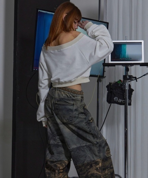 GATELESS トレーナー スウェット 「GATELESS」OFF SHOULDER