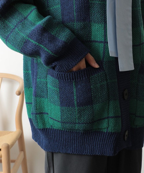 「SETUP7」 「MAISON BREEZE」ニットカーディガン FREE グリーン レディース_画像8