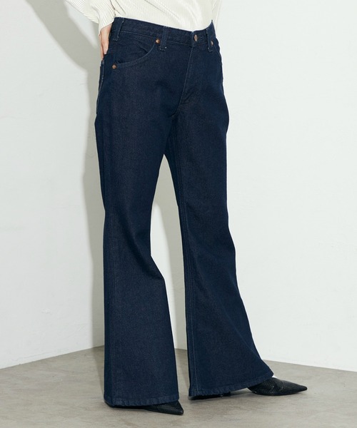 70s ラングラー Wrangler インディゴ ベルボトム デニム ジーンズ 70s USA製 Wranglerラングラー ベルボトム デニムパンツ w29
