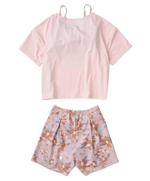 水着 MINI ARTSY FLORAL/ロキシーキッズラッシュTシャツ付き水着3点セット キッズ 子供 女の子の画像