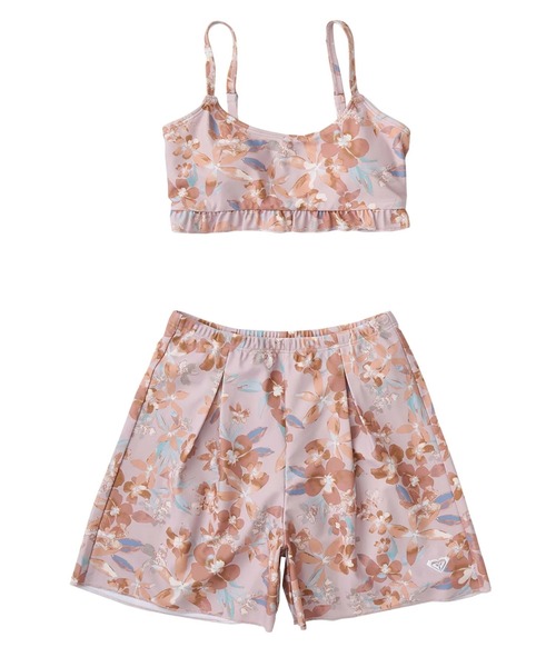 水着 MINI ARTSY FLORAL/ロキシーキッズラッシュTシャツ付き水着3点セット キッズ 子供 女の子の画像