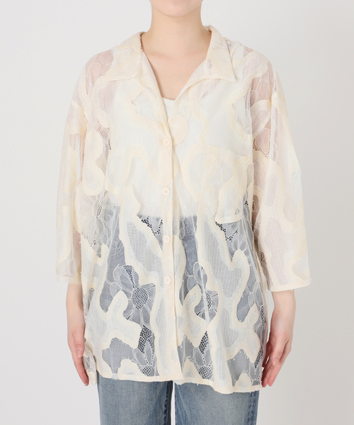 FRAMeWORK ブラウス シャツ ESTHE OVERSIZED SHEER LACE