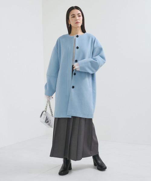 「LE CERCLE par rope'」 ノーカラーコート FREE ホワイト系その他2 レディース_画像8