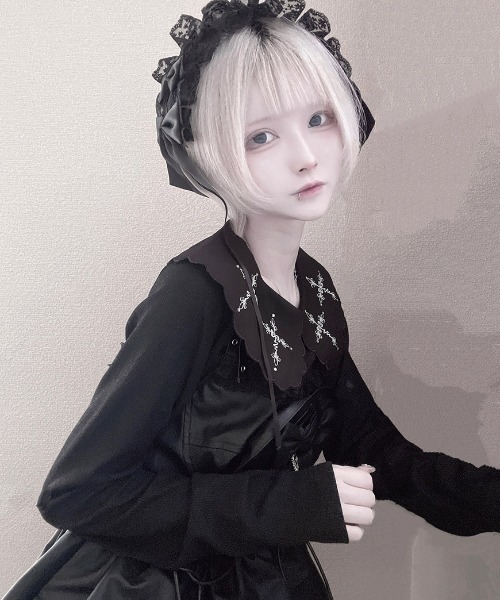 tシャツ 「ililil/イルイルイル」「地雷ちゃんのクロス刺繍キラキラリブカットソー」 レディース ililil tシャツ 「ililil/イルイルイル」「地雷ちゃんのクロス