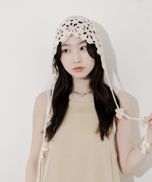 SMELLY（スメリー） ニット帽 ニットキャップ フラワークロシェ