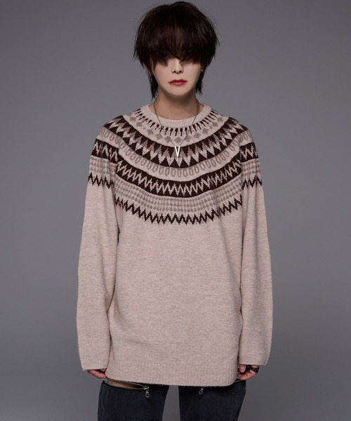 ADRER（アドラー） 長袖ニット MEDIUM ベージュ メンズ : ZOZOTOWN