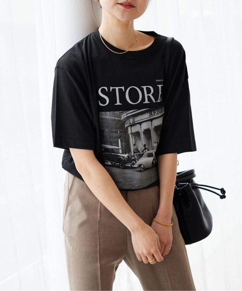 週末値下げSLOBE IENA LIFEフォトルーズTEE 黒 早めに欲しい方！ WEB限定/追加2》LIFEフォトルーズTEE（Tシャツ／カットソー