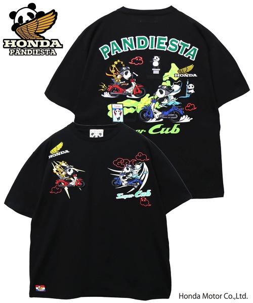 風神パンダ PANDIESTA tシャツ Honda×Pandiesta スーパーカブ風雷神パンダT