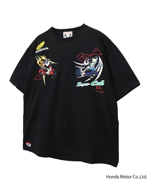 ☆アパレルパンダ☆プロフ必読ページ PANDIESTA tシャツ Honda×Pandiesta スーパーカブ風雷神パンダT