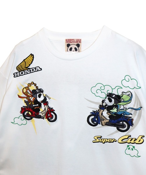 ☆アパレルパンダ☆プロフ必読ページ PANDIESTA tシャツ Honda×Pandiesta スーパーカブ風雷神パンダT