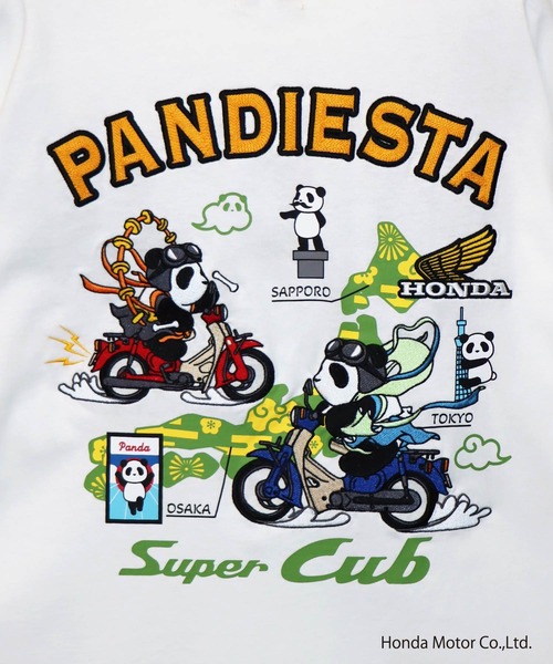 PANDIESTA tシャツ Honda×Pandiesta スーパーカブ風雷神パンダT