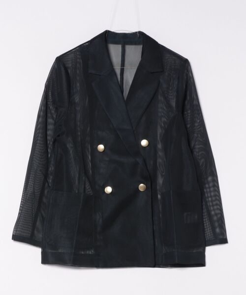 CLANE メッシュテーラードジャケット ブラック STYLEBLOCK ジャケット テーラードジャケット メッシュ