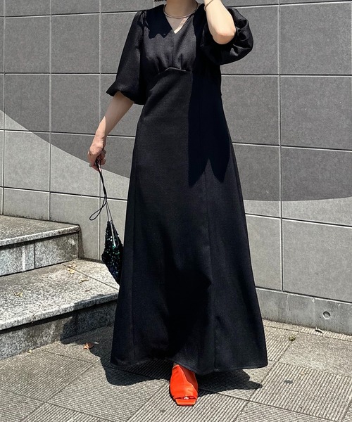 mi via loca ワンピース バルーンスリーブロングワンピース : ZOZOTOWN