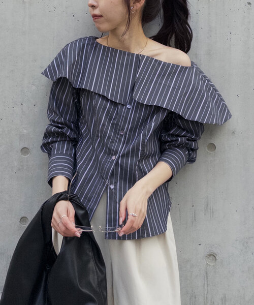 「CAPRICIEUX LE'MAGE」 長袖ブラウス FREE グレー レディース
