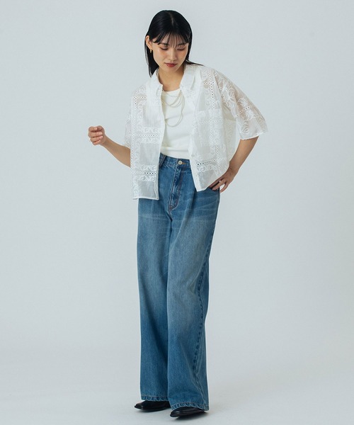 ROSEBUD 刺繍シャツ ROSE BUD ブラウス シャツ EMBROIDERY SHIRT レディース