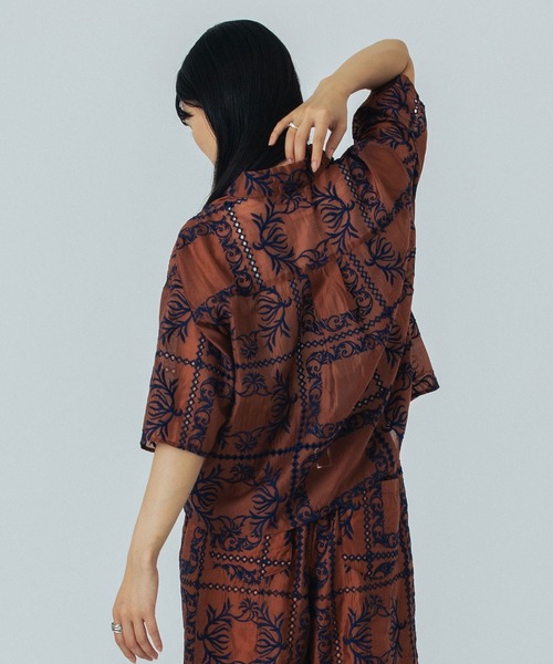 ROSEBUD 刺繍シャツ ROSE BUD ブラウス シャツ EMBROIDERY SHIRT レディース