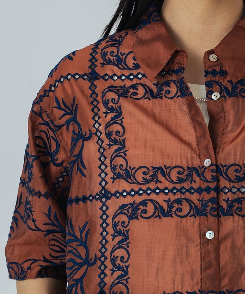 ROSEBUD 刺繍シャツ ROSE BUD ブラウス シャツ EMBROIDERY SHIRT レディース