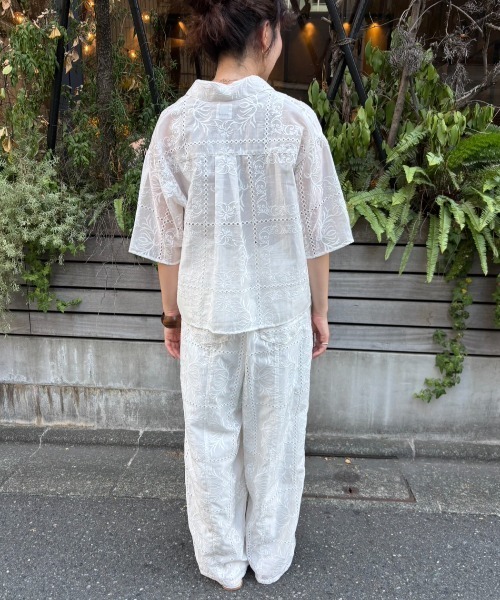 ROSE BUD ブラウス シャツ EMBROIDERY SHIRT レディース
