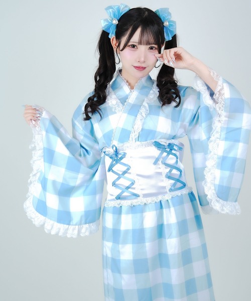 夢展望　【舞々悪魔】ビッグギンガムセットアップ浴衣　dearmylove 舞々悪魔】ビッグギンガムセットアップ浴衣 – レディース